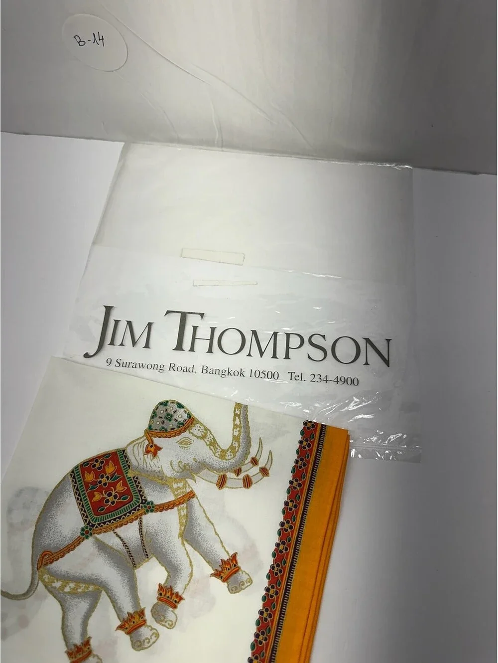 New Jim Thompson Elephant Print Voile Napkin Storage Location Number: B-14